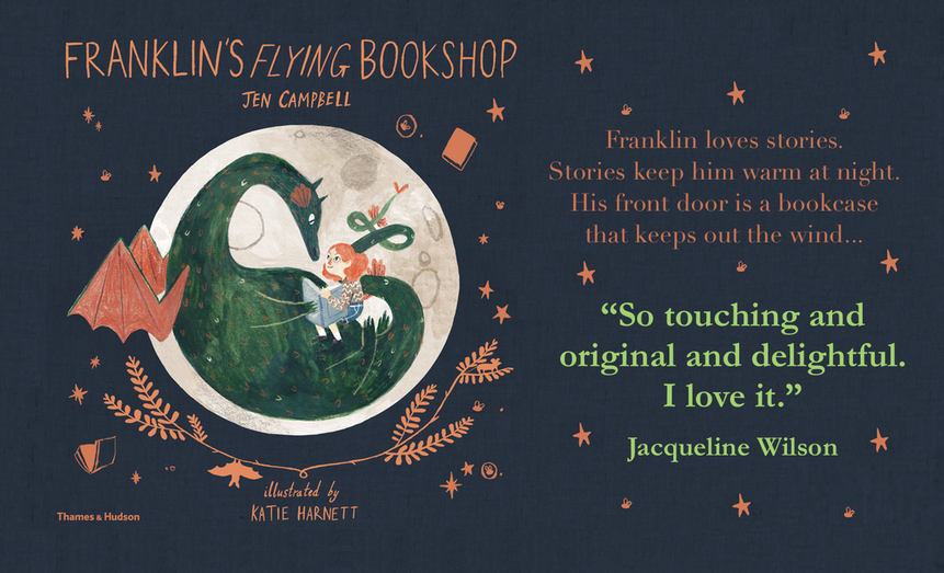 cover of Franklin's Flying Bookshop with a quote from Jacqueline Wilson: 'so touching and original and delightful; I love it!'
